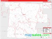 Morgan County, OH <br /> Wall Map <br /> Zip Code <br /> Red Line Style 2025 Map