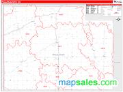Paulding County, OH <br /> Wall Map <br /> Zip Code <br /> Red Line Style 2025 Map