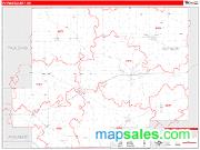 Putnam County, OH <br /> Wall Map <br /> Zip Code <br /> Red Line Style 2025 Map