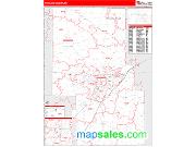 Richland County, OH <br /> Wall Map <br /> Zip Code <br /> Red Line Style 2025 Map