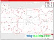 Sandusky County, OH <br /> Wall Map <br /> Zip Code <br /> Red Line Style 2025 Map
