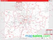 Stark County, OH <br /> Wall Map <br /> Zip Code <br /> Red Line Style 2025 Map