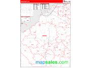 Wood County, OH <br /> Wall Map <br /> Zip Code <br /> Red Line Style 2025 Map
