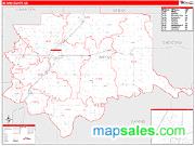 Bryan County, OK <br /> Wall Map <br /> Zip Code <br /> Red Line Style 2025 Map