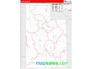 Caddo County, OK <br /> Wall Map <br /> Zip Code <br /> Red Line Style 2025 Map