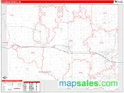Canadian County, OK <br /> Wall Map <br /> Zip Code <br /> Red Line Style 2025 Map