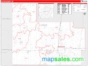 Carter County, OK <br /> Wall Map <br /> Zip Code <br /> Red Line Style 2025 Map