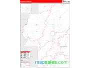 Cherokee County, OK <br /> Wall Map <br /> Zip Code <br /> Red Line Style 2025 Map