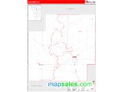 Coal County, OK <br /> Wall Map <br /> Zip Code <br /> Red Line Style 2025 Map