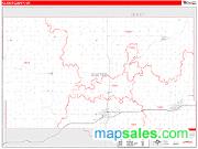 Custer County, OK <br /> Wall Map <br /> Zip Code <br /> Red Line Style 2025 Map