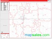 Garfield County, OK <br /> Wall Map <br /> Zip Code <br /> Red Line Style 2025 Map