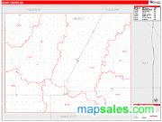 Grant County, OK <br /> Wall Map <br /> Zip Code <br /> Red Line Style 2025 Map