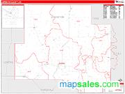 Johnston County, OK <br /> Wall Map <br /> Zip Code <br /> Red Line Style 2025 Map