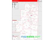 Le Flore County, OK <br /> Wall Map <br /> Zip Code <br /> Red Line Style 2025 Map