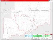 McIntosh County, OK <br /> Wall Map <br /> Zip Code <br /> Red Line Style 2025 Map