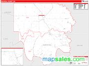 Marshall County, OK <br /> Wall Map <br /> Zip Code <br /> Red Line Style 2025 Map