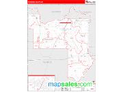 Muskogee County, OK <br /> Wall Map <br /> Zip Code <br /> Red Line Style 2025 Map