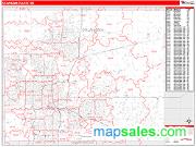 Oklahoma County, OK <br /> Wall Map <br /> Zip Code <br /> Red Line Style 2025 Map