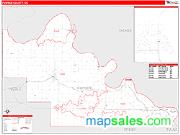Pawnee County, OK <br /> Wall Map <br /> Zip Code <br /> Red Line Style 2025 Map
