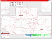 Payne County, OK <br /> Wall Map <br /> Zip Code <br /> Red Line Style 2025 Map