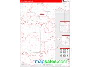 Pottawatomie County, OK <br /> Wall Map <br /> Zip Code <br /> Red Line Style 2025 Map