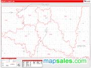 Washita County, OK <br /> Wall Map <br /> Zip Code <br /> Red Line Style 2025 Map