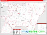 Baker County, OR <br /> Wall Map <br /> Zip Code <br /> Red Line Style 2025 Map