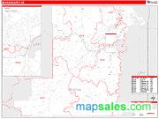 Benton County, OR <br /> Wall Map <br /> Zip Code <br /> Red Line Style 2025 Map