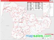 Douglas County, OR <br /> Wall Map <br /> Zip Code <br /> Red Line Style 2025 Map