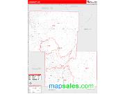 Lake County, OR <br /> Wall Map <br /> Zip Code <br /> Red Line Style 2025 Map