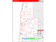 Lincoln County, OR <br /> Wall Map <br /> Zip Code <br /> Red Line Style 2025 Map