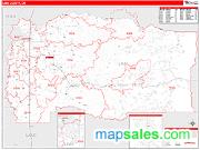 Linn County, OR <br /> Wall Map <br /> Zip Code <br /> Red Line Style 2025 Map