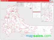 Marion County, OR <br /> Wall Map <br /> Zip Code <br /> Red Line Style 2025 Map