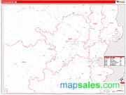 Polk County, OR <br /> Wall Map <br /> Zip Code <br /> Red Line Style 2025 Map
