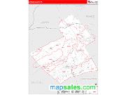 Carbon County, PA <br /> Wall Map <br /> Zip Code <br /> Red Line Style 2025 Map