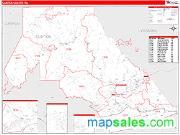 Clinton County, PA <br /> Wall Map <br /> Zip Code <br /> Red Line Style 2025 Map