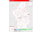 Columbia County, PA <br /> Wall Map <br /> Zip Code <br /> Red Line Style 2025 Map