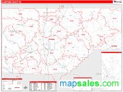 Crawford County, PA <br /> Wall Map <br /> Zip Code <br /> Red Line Style 2025 Map