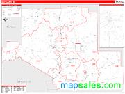 Elk County, PA <br /> Wall Map <br /> Zip Code <br /> Red Line Style 2025 Map