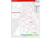 Franklin County, PA <br /> Wall Map <br /> Zip Code <br /> Red Line Style 2025 Map