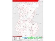 Huntingdon County, PA <br /> Wall Map <br /> Zip Code <br /> Red Line Style 2025 Map