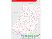 Indiana County, PA <br /> Wall Map <br /> Zip Code <br /> Red Line Style 2025 Map