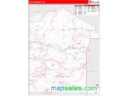 Jefferson County, PA <br /> Wall Map <br /> Zip Code <br /> Red Line Style 2025 Map