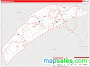 Juniata County, PA <br /> Wall Map <br /> Zip Code <br /> Red Line Style 2025 Map