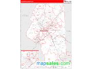 Lackawanna County, PA <br /> Wall Map <br /> Zip Code <br /> Red Line Style 2025 Map