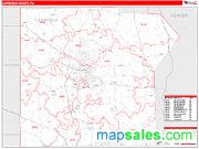 Lawrence County, PA <br /> Wall Map <br /> Zip Code <br /> Red Line Style 2025 Map