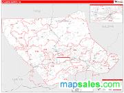 Lycoming County, PA <br /> Wall Map <br /> Zip Code <br /> Red Line Style 2025 Map