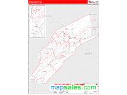 Mifflin County, PA <br /> Wall Map <br /> Zip Code <br /> Red Line Style 2025 Map