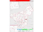 Northampton County, PA <br /> Wall Map <br /> Zip Code <br /> Red Line Style 2025 Map