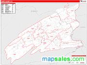Perry County, PA <br /> Wall Map <br /> Zip Code <br /> Red Line Style 2025 Map